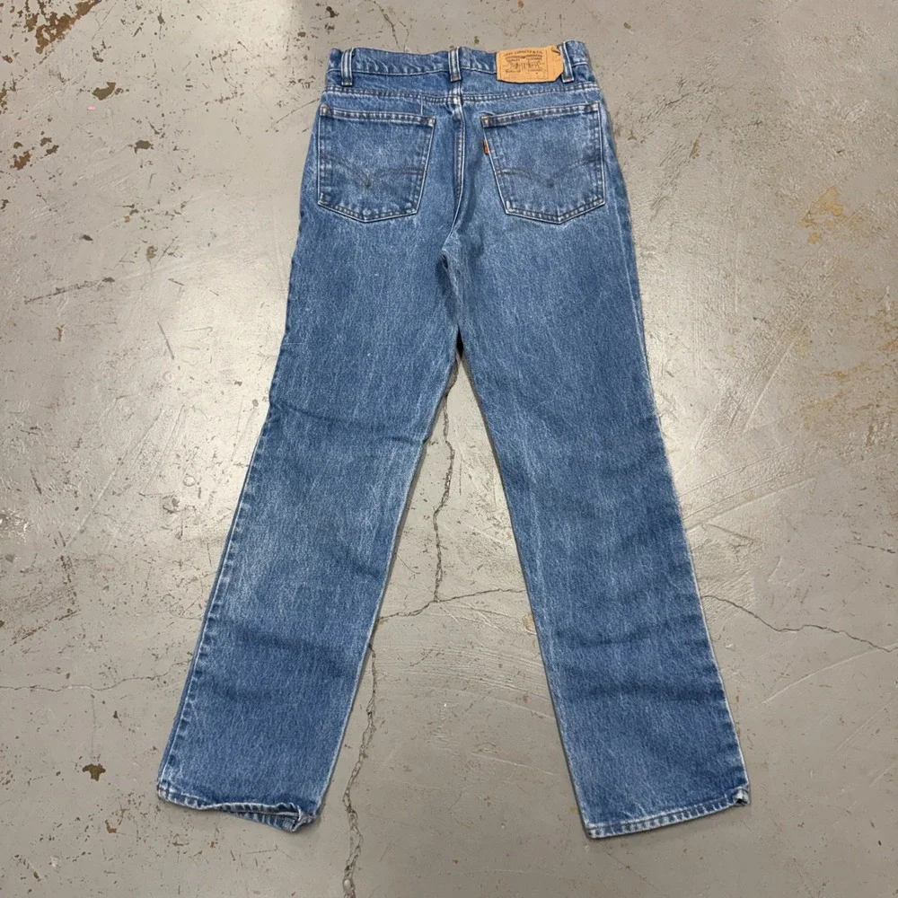 Vintage Levi's 718 Student Orange Tab Jeans Blue Made in USA Women's 27 x 28 - Picture 2 of 6